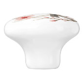 ロマンチックな鳥オンさくらんぼブロッサムブランチウォーターカラー セラミックノブ (側面)