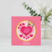 ロマンチックな鳥オンブランチバレンタインデーとハート 招待状 (スタンド正面)