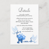 ロマンチックな鳩と青い花結婚の詳細 エンクロージャーカード (正面)