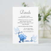 ロマンチックな鳩と青い花結婚の詳細 エンクロージャーカード (スタンド正面)