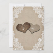 ロマンチックな麻とレースの結婚式の招待状 招待状 (裏面)