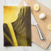 ロマンチックな黄色のチューリップ キッチンタオル (四つ折り)