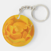 ロマンチックな黄色のバラの水滴 キーホルダー (裏面)