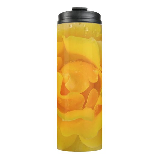 ロマンチックな黄色のバラの水滴 タンブラー (正面)