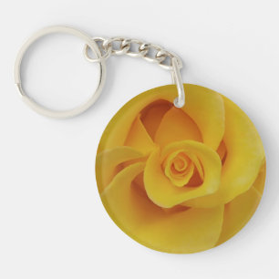 ロマンチックな黄色のバラの花びら キーホルダー