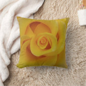 ロマンチックな黄色のバラの花びら クッション (ブランケット)