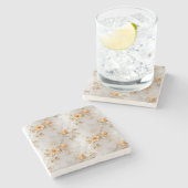 ロマンチックな黄色のバラ ストーンコースター (横)