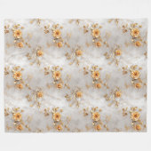 ロマンチックな黄色のバラ フリースブランケット (正面(横))