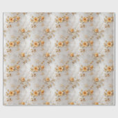 ロマンチックな黄色のバラ ラッピングペーパー (フラット)