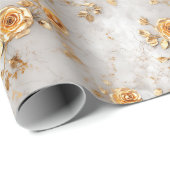 ロマンチックな黄色のバラ ラッピングペーパー (ロールコーナー)
