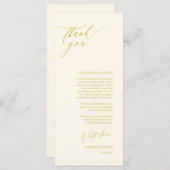 ロマンチックな黄色の金ゴールド、配置設定サンキューカード プログラム (正面/裏面)