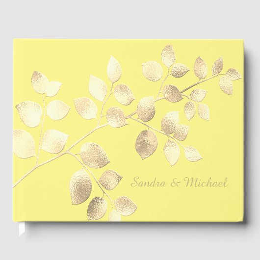 ロマンチックな黄色の離れゴールデン結婚ズのゲストブック ゲストブック (正面)