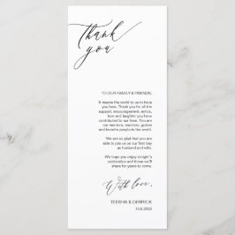 ロマンチックな黒いスクリプトの場所設定サンキューカード プログラム