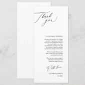 ロマンチックな黒いスクリプトの場所設定サンキューカード プログラム (正面/裏面)