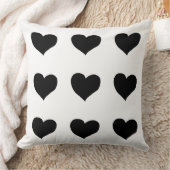 ロマンチックな黒いハート クッション (ブランケット)