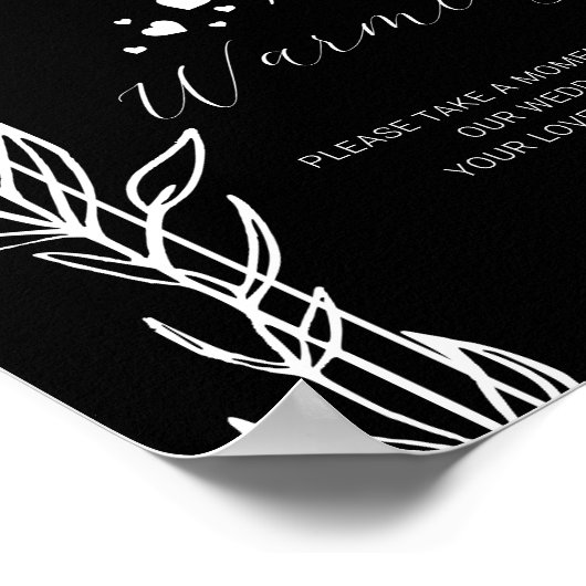 ロマンチックな黒いリングや輪結婚の温暖化徴候 ポスター (角)