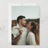 ロマンチックな黒い台本書道写真結婚の 招待状 (裏面)