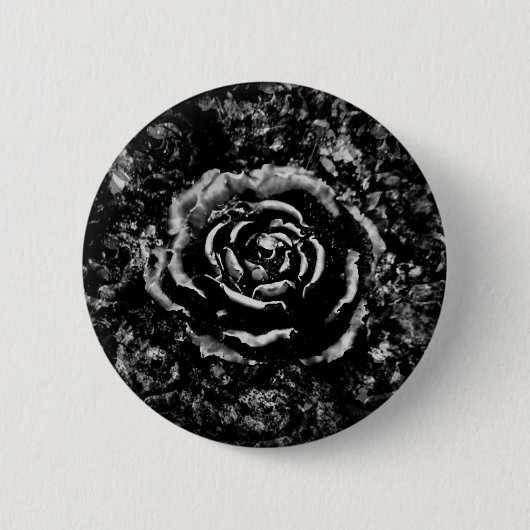 ロマンチックな黒い墓地バラゴシックのボタン 缶バッジ (正面)