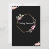 ロマンチックな黒い書道すべて結婚式招待状 招待状 (裏面)