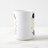 ロマンチックな黒と白の花とゴールドの結婚式 コーヒーマグカップ (中央)