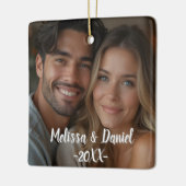 ロマンチックな黒と白You & Meバレンタイン セラミックオーナメント (左)