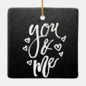 ロマンチックな黒と白You & Meバレンタイン セラミックオーナメント (裏面)