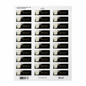 ロマンチックな黒と金ゴールドの冬の結婚式 ラベル (フルシート)