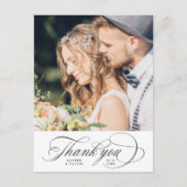 ロマンチックな黒結婚書写真はがき ポストカード (正面)