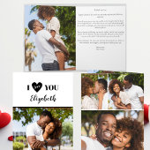 ロマンチックな黒5枚の写真I Love You Valentine's Day カード