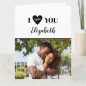 ロマンチックな黒5枚の写真I Love You Valentine's Day カード (正面)