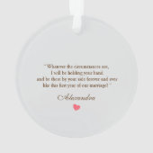 ロマンチックな1周年記念装飾写真枠 オーナメント (裏面)