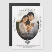 ロマンチックな1枚の写真の落書きQRコードで結婚式の日時をお知らせ マグネット招待状 (正面/裏面)