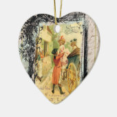 ロマンチックな18世紀のヴィンテージスタイルクリスマス セラミックオーナメント (左)