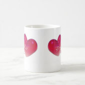 ロマンチックな2つのハート コーヒーマグカップ (中央)
