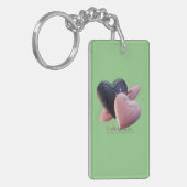 ロマンチックな2ハートキーチェーン キーホルダー (正面左)