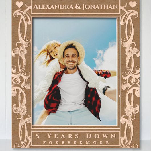 ロマンチックな2ハート結婚巻 レーザー彫刻フレーム