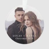ロマンチックな2フォトカスタムクリスマスオーナメント オーナメント (正面)
