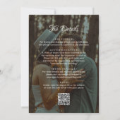 ロマンチックな2枚の写真スクリプトオーバーレイQRコード結婚式の招待状 招待状 (裏面)