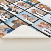 ロマンチックな20フォトコラージュあなたはワンブラック シェルパブランケット (3/4)