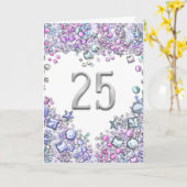 ロマンチックな25周年結婚記念日ハート カード (黄色い花)