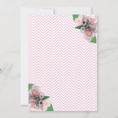 ロマンチックな3ピンクローズフローラ退職パーティー 招待状 (裏面)