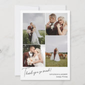 ロマンチックな4の写真のコラージュ結婚をありがとう サンキューカード (正面)