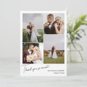ロマンチックな4の写真のコラージュ結婚をありがとう サンキューカード (スタンド正面)