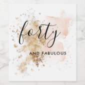 ロマンチックな40歳と素晴らしい40歳の誕生日 ワインラベル (シングルラベル)