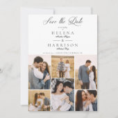 ロマンチックな6枚の写真カップルモダンシックなコラージュ セーブザデート (正面)