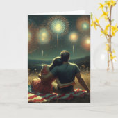 ロマンチックな7月4日 カード (黄色い花)