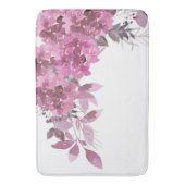 ロマンチックな*~*の花のラベンダーのマゼンタのアジサイ バスマット (正面縦)