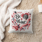 ロマンチックな"ビー峰"引用文ダーク赤いハートボヘミア クッション (ブランケット)