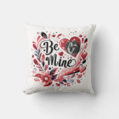 ロマンチックな"ビー峰"引用文ダーク赤いハートボヘミア クッション (正面)