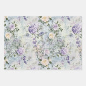 ロマンチックな プレtty ラベンダー 白い 花 ラッピングペーパーシート (正面3)